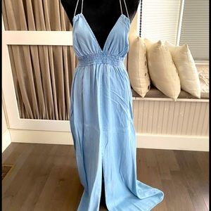 Love Stitch soft denim maxi dress